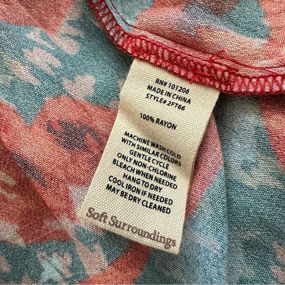 Soft Surroundings Printemps Abstract Flora Maxi Dress in Red Size Small - Picture 8 of 8